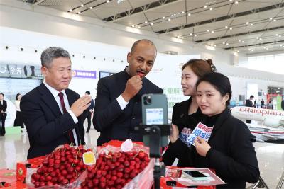 首架车厘子包机飞抵花湖机场