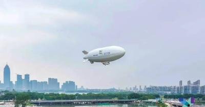 荆门造载人飞艇飞抵浙江