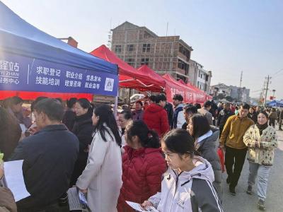 蕲春县“春风行动”专场招聘会走进张塝 打通就业服务“最后一公里”