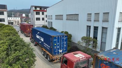 英山百吨茶叶外贸订单发车