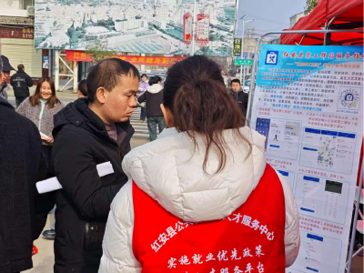 春风送岗进二程  就业服务零距离——红安县2026年“春风行动”二程镇专场招聘会成功举办