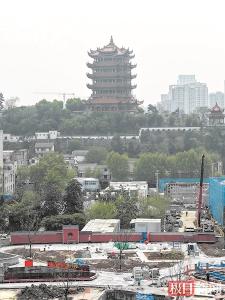 黄鹤楼新红墙揭开面纱 距黄鹤楼更近 打卡界面更宽