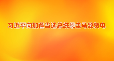 习近平向加蓬当选总统恩圭马致贺电