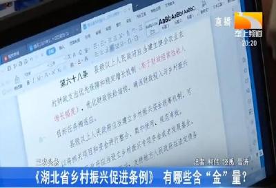 《湖北省乡村振兴促进条例》有哪些含 “金” 量?
