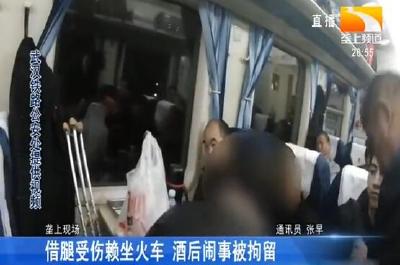 借腿受伤赖坐火车 酒后闹事被拘留