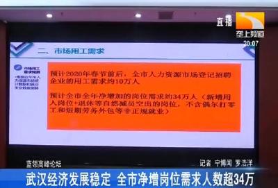 武汉经济发展稳定 全市净增岗位需求人数超34万