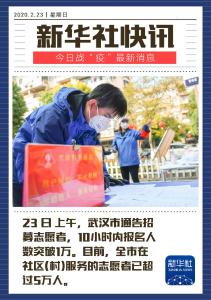 武汉招募志愿者，10小时内报名人数突破1万