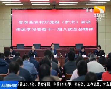 省农业农村厅：大力实施乡村振兴战略 努力建设农业产业强省