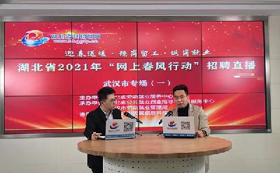 湖北省2021年“网上春风行动”直播招聘武汉专场开播