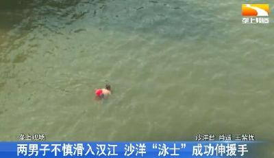 两男子不慎滑入汉江 沙洋“泳士”成功伸援手