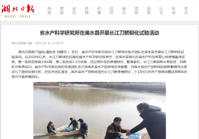 省水产科学研究所在浠水县开展长江刀鲚驯化试验活动