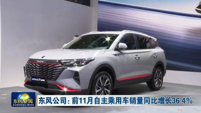 东风公司：前11月自主乘用车销量同比增长36.4％ 