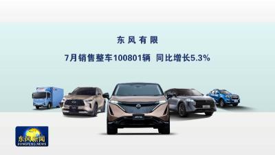 奋战D30   
东风有限7月销售整车100801辆    同比增长5.3%