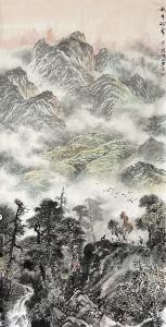 故乡的云 （国画 作者 龚淼侯）