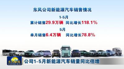 公司1-5月新能源汽车销量同比倍增