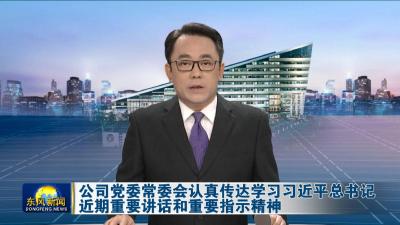 公司党委常委会认真传达学习习近平总书记近期重要讲话和重要指示精神