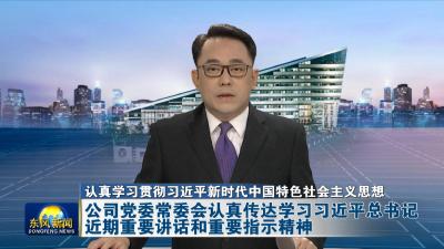 认真学习贯彻习近平新时代中国特色社会主义思想   
公司党委常委会认真传达学习习近平总书记近期重要讲话和重要指示精神
