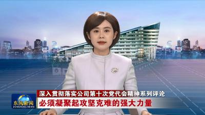 深入贯彻落实公司第十次党代会精神系列评论
必须凝聚起攻坚克难的强大力量
