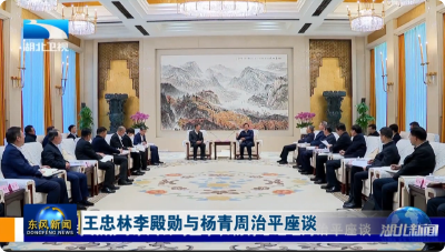 王忠林李殿勋与东风公司董事长杨青总经理周治平座谈