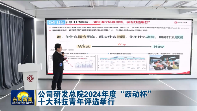 公司研发总院2024年度“跃动杯”十大科技青年评选举行