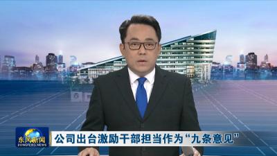 公司出台激励干部担当作为“九条意见”