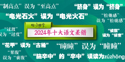 快看！2024年十大语文差错公布！你用对了吗？